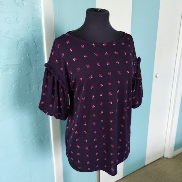 Ann Taylor Tops - Ann Taylor Purple Floral Top